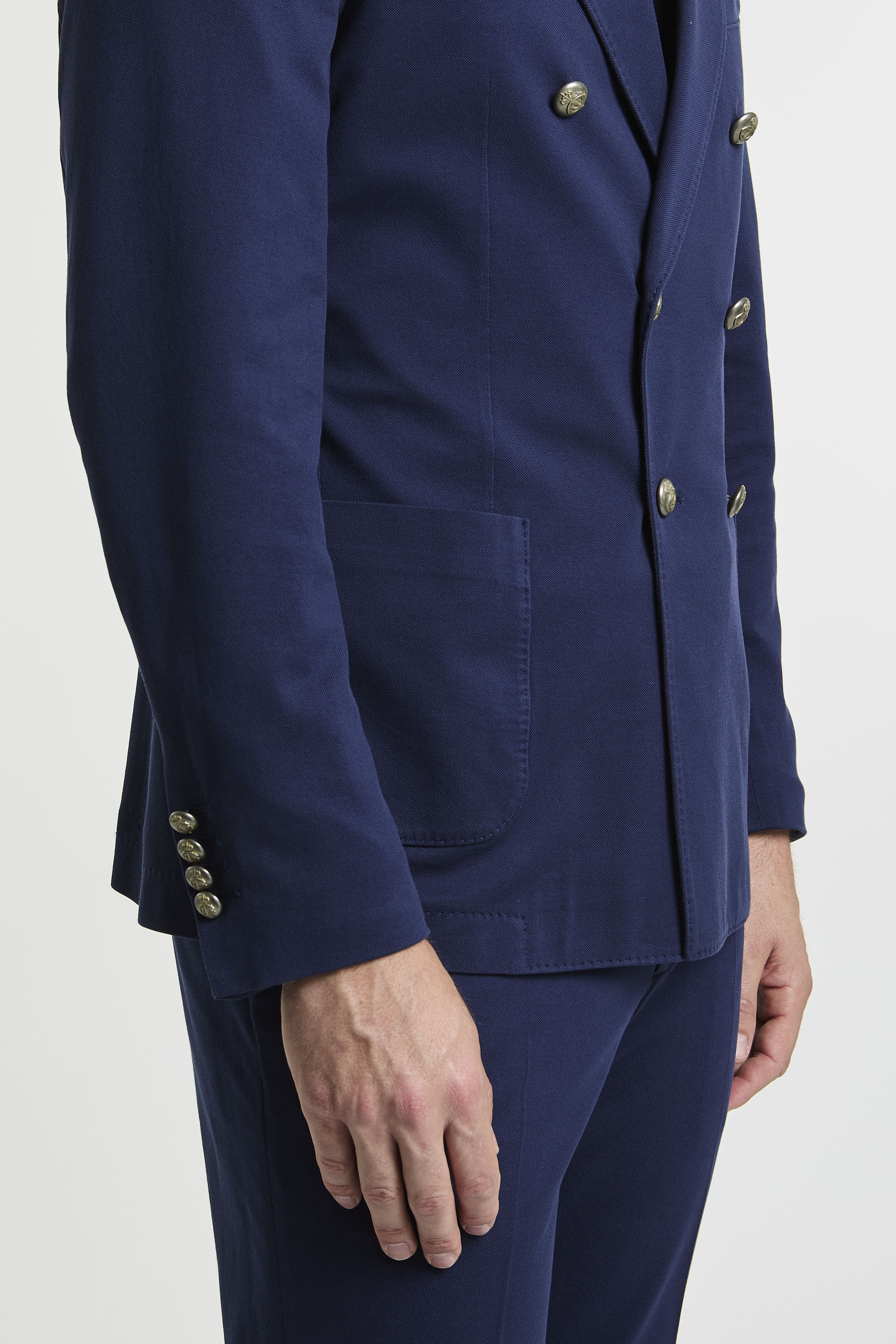 Circolo 1901 Double-breasted Cotton Jacket in Blue-7