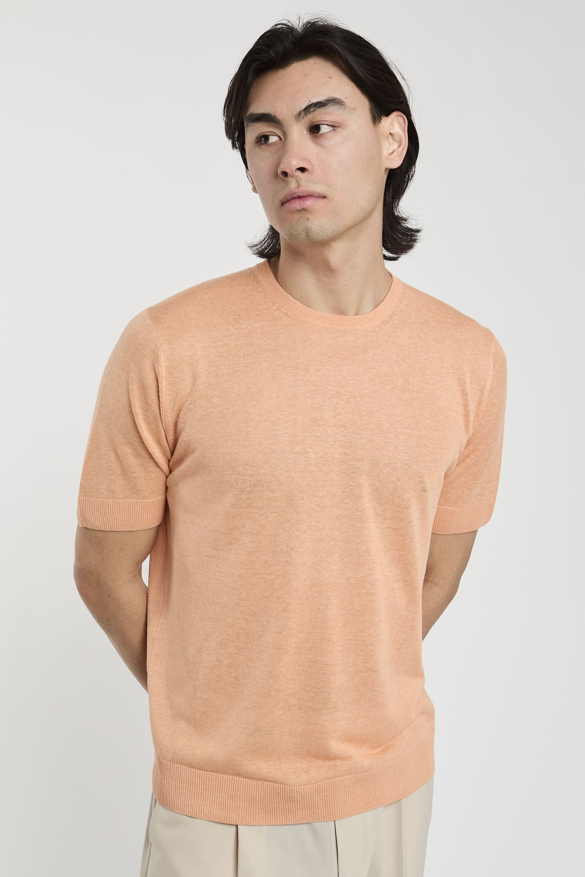 Filippo De Laurentiis Silk/Linen Pink T-Shirt-3