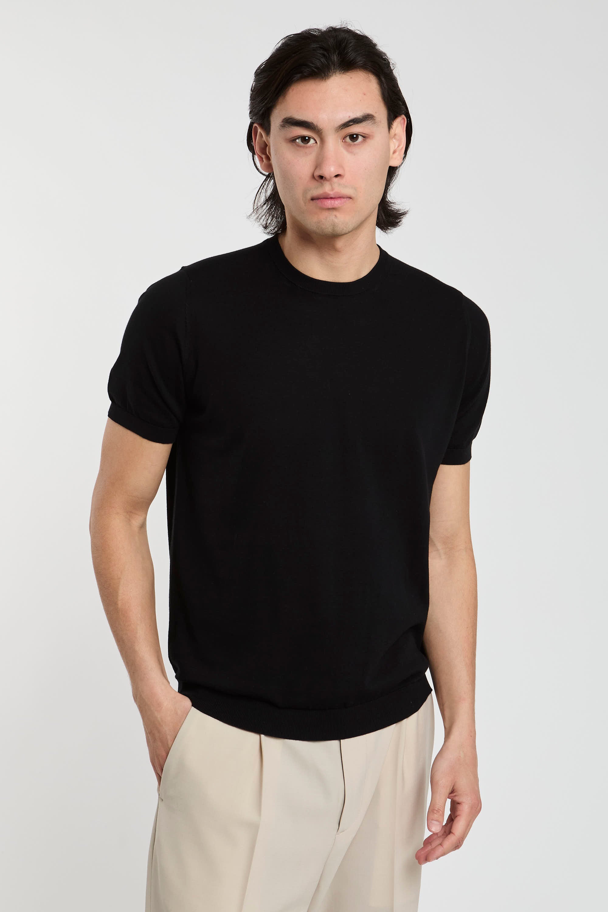Drumohr Black Cotton T-shirt-5