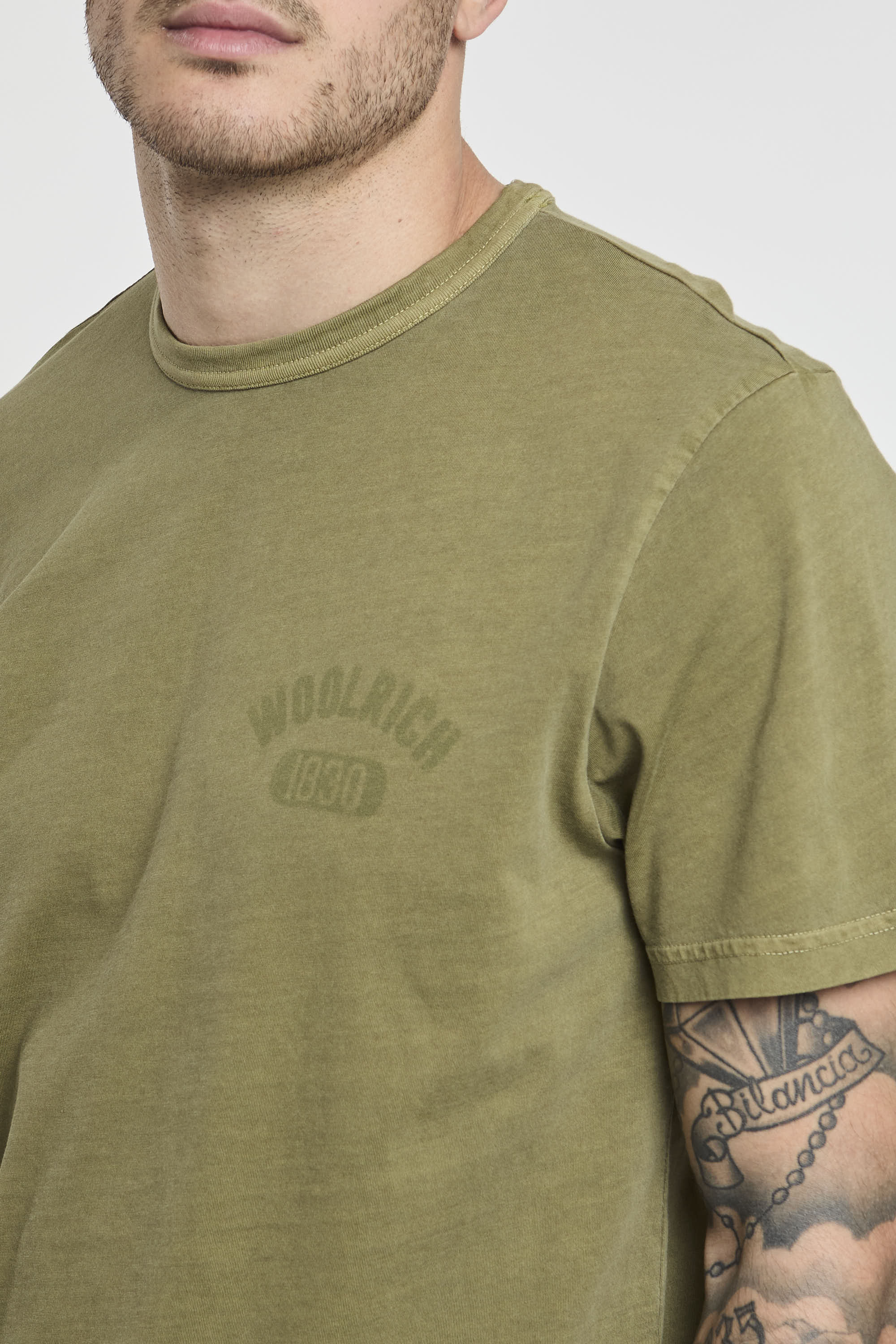 Woolrich T-Shirt Jersey aus reinem Baumwollgrün-2