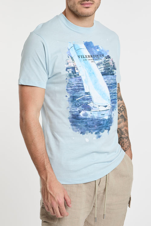 Vilebrequin Cotton T-Shirt with Blue Print-2