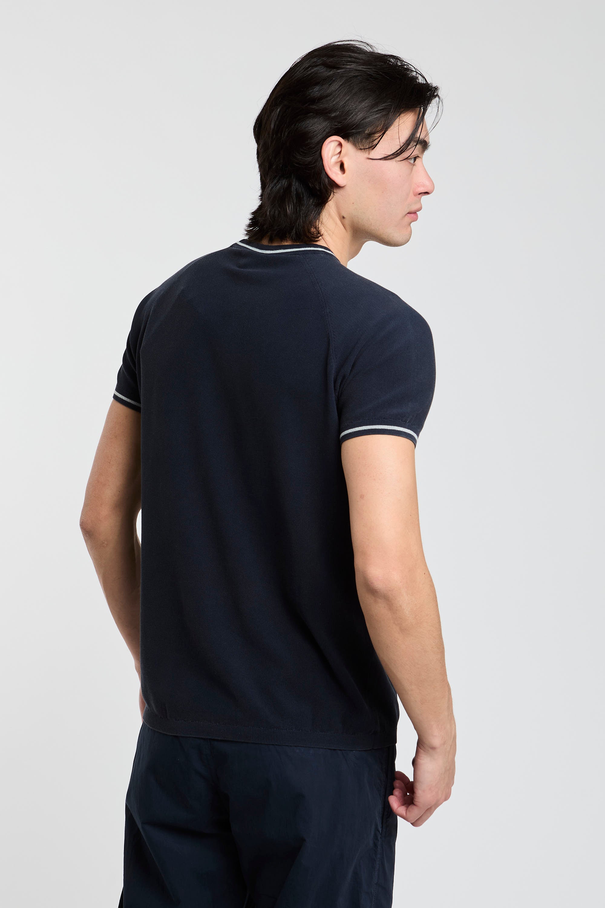 Aspesi Blue Cotton Knit T-Shirt-3