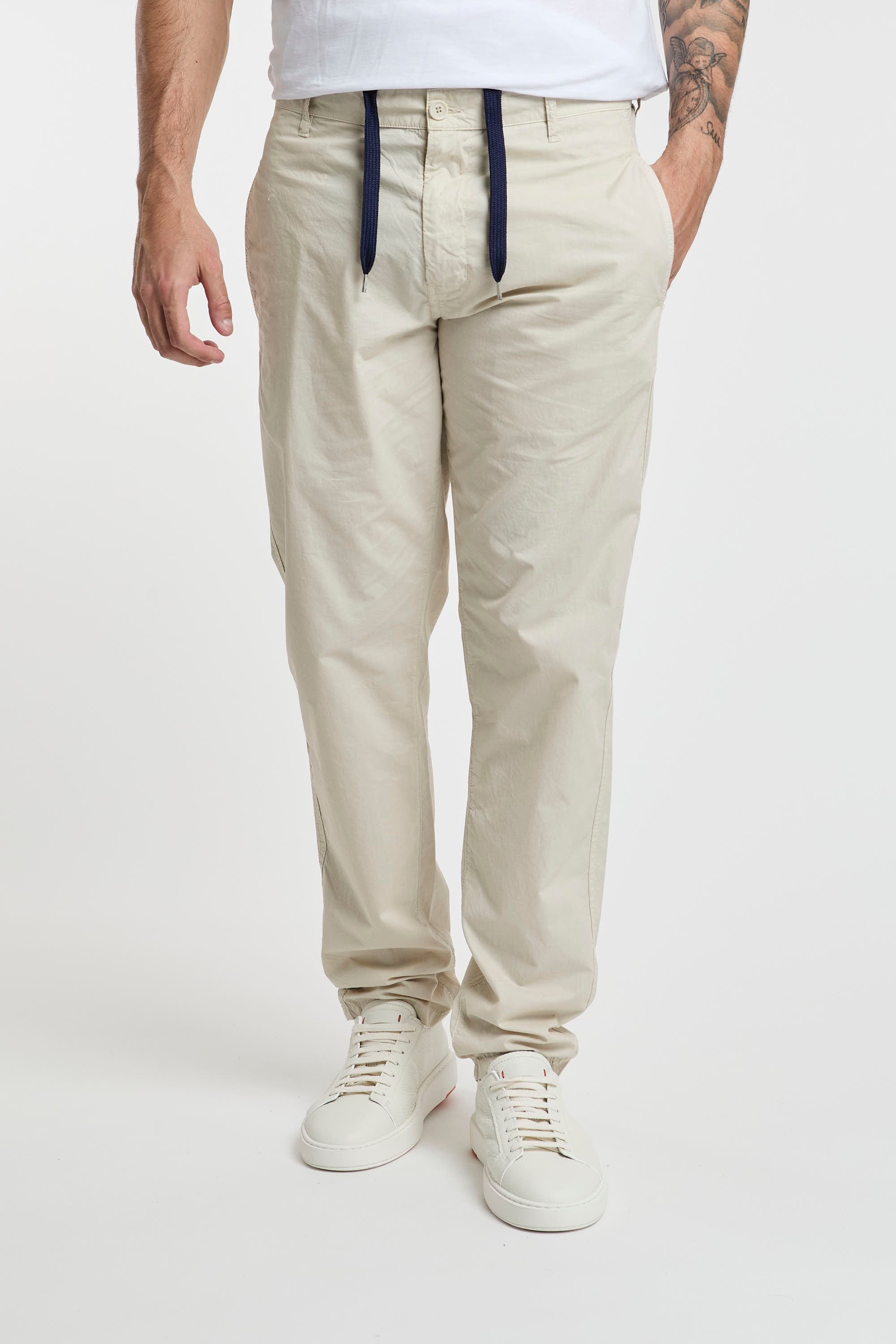 Pantalone chino in popeline di cotone-1