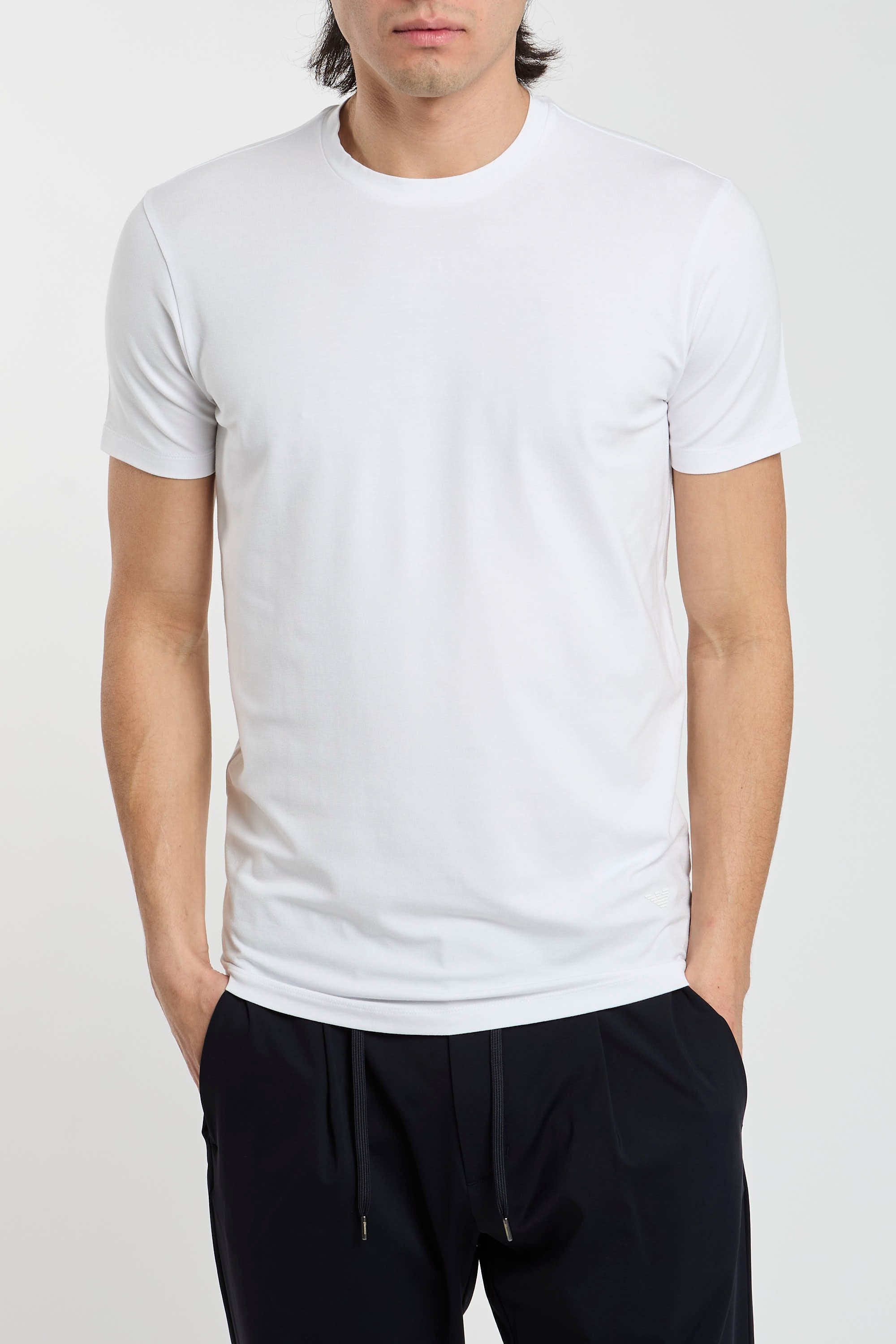 Emporio Armani T-Shirt aus Viskose/Elastan in Weiß-5