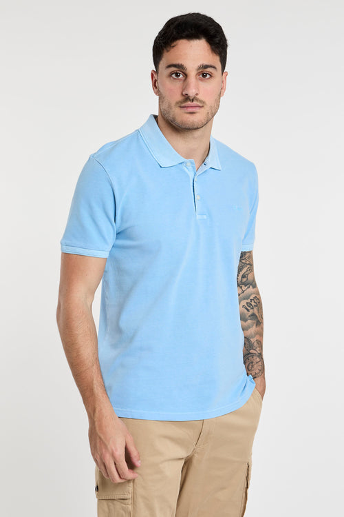 Woolrich Mackinack Piqué Stretch Cotton Polo in Light Blue