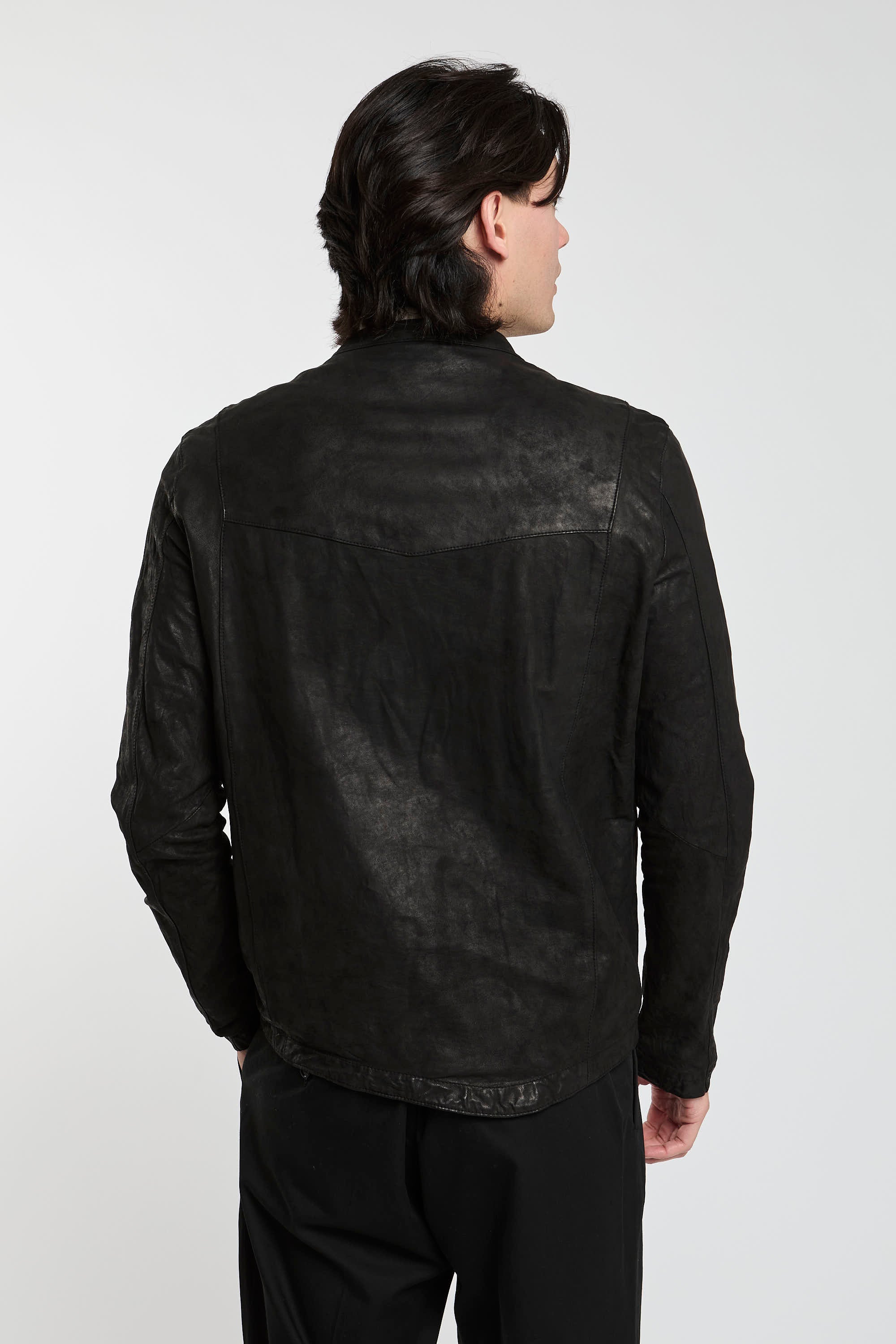 Giorgio Brato Black Leather Jacket-5