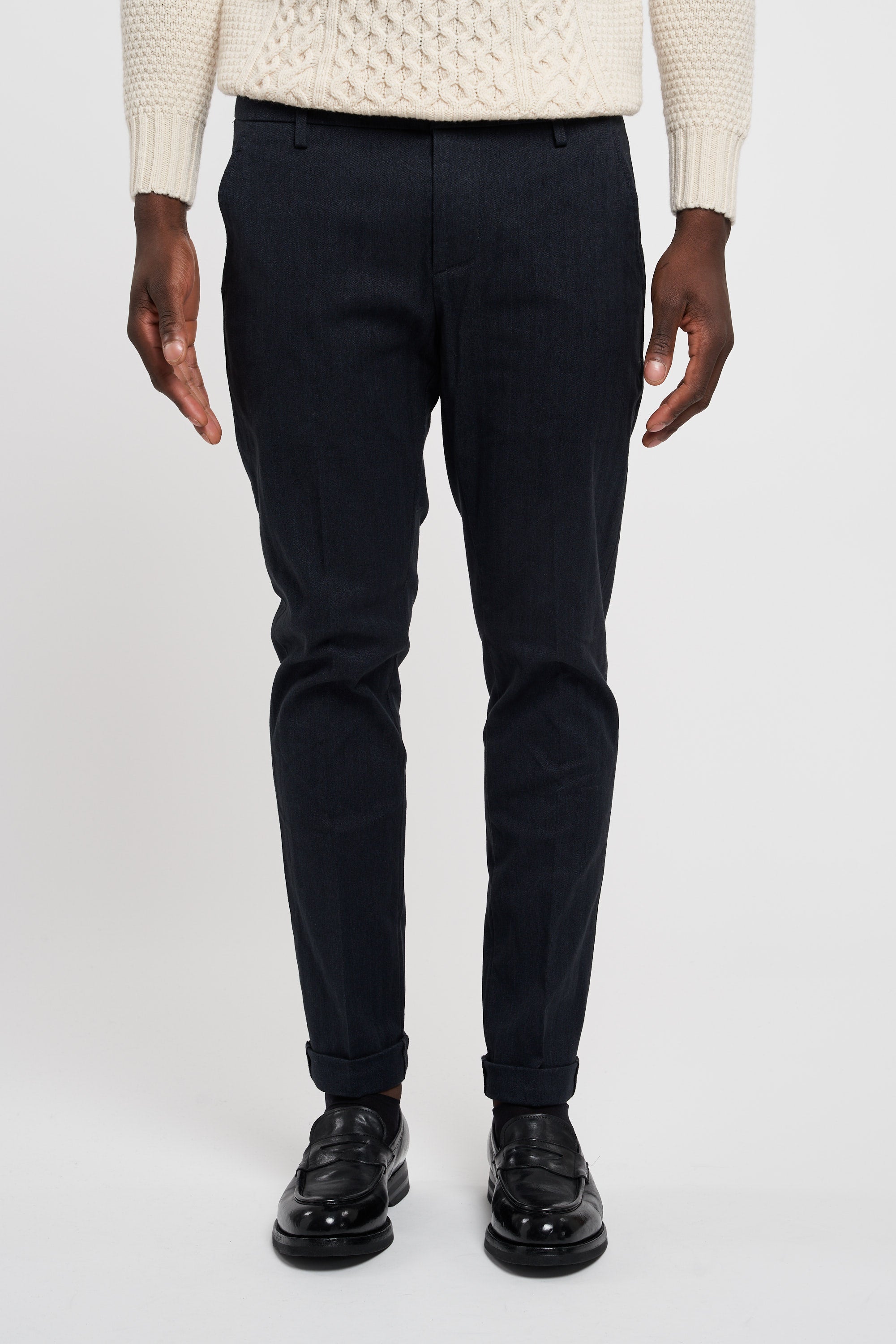 Dondup Gaubert Cotton/Elastane Trousers Blue-3