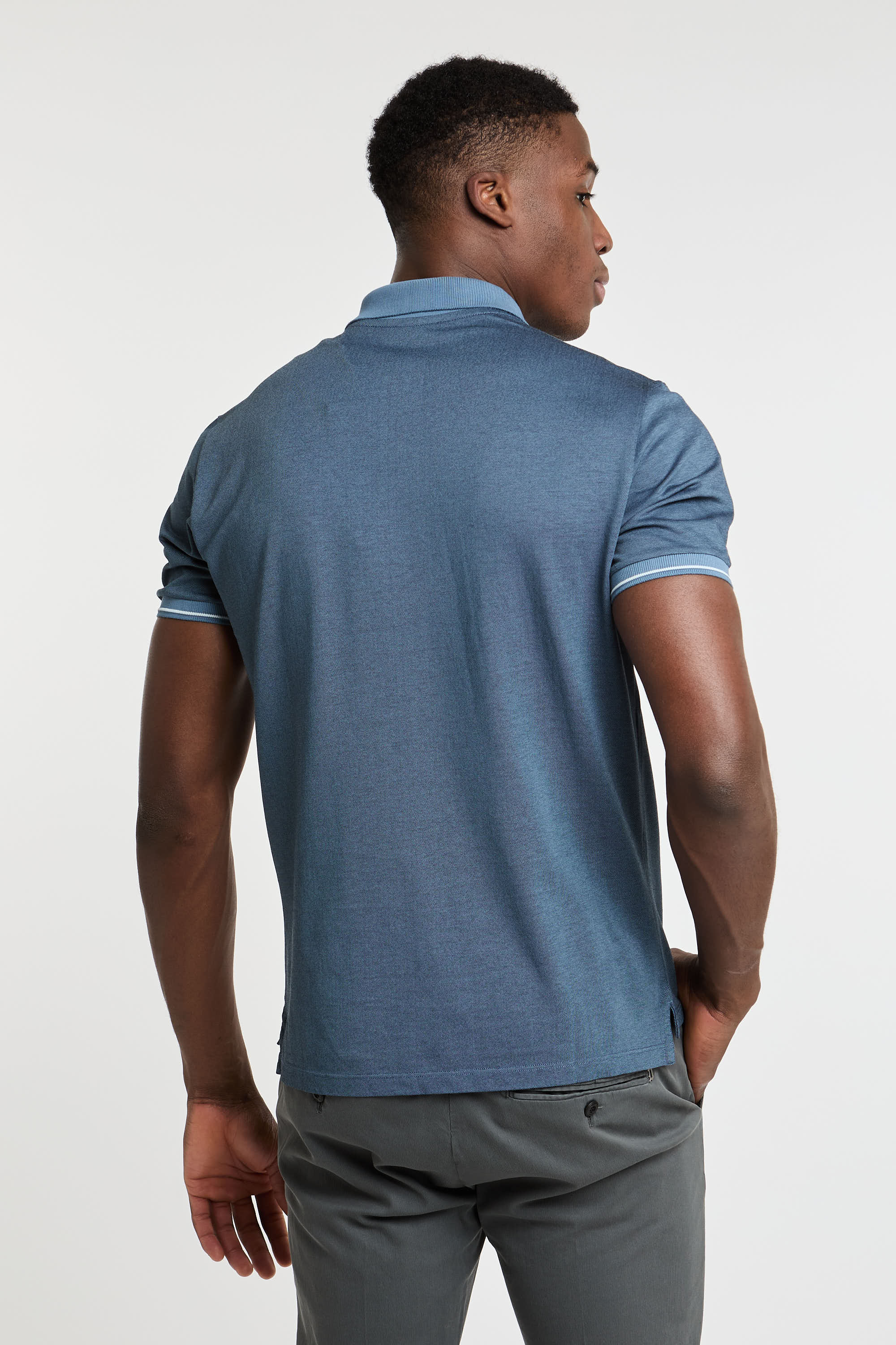 Dondup Poloshirt aus Baumwolle/Polyamid in Blau-3