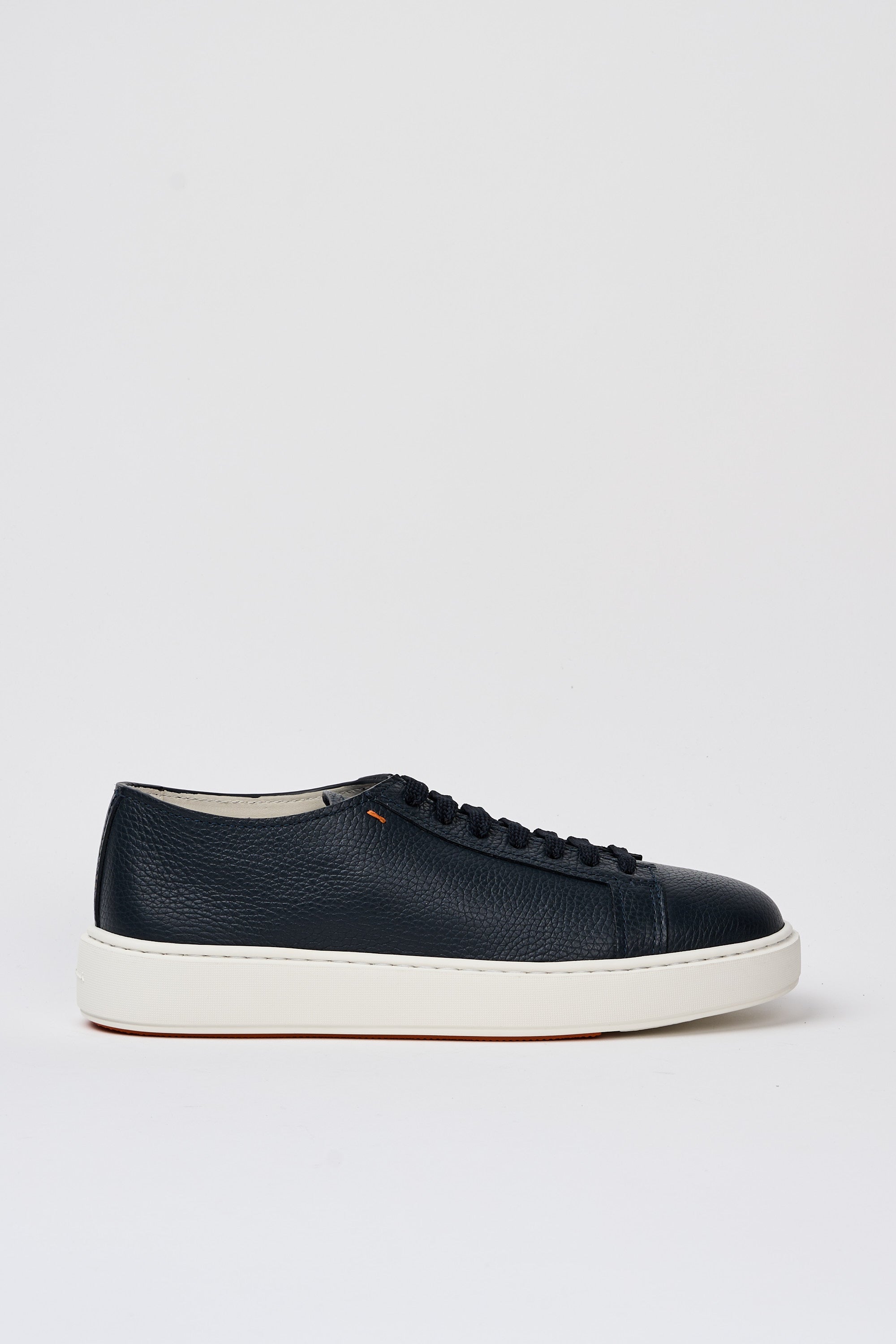 Santoni Tumbled Leather Sneakers in Blue-1