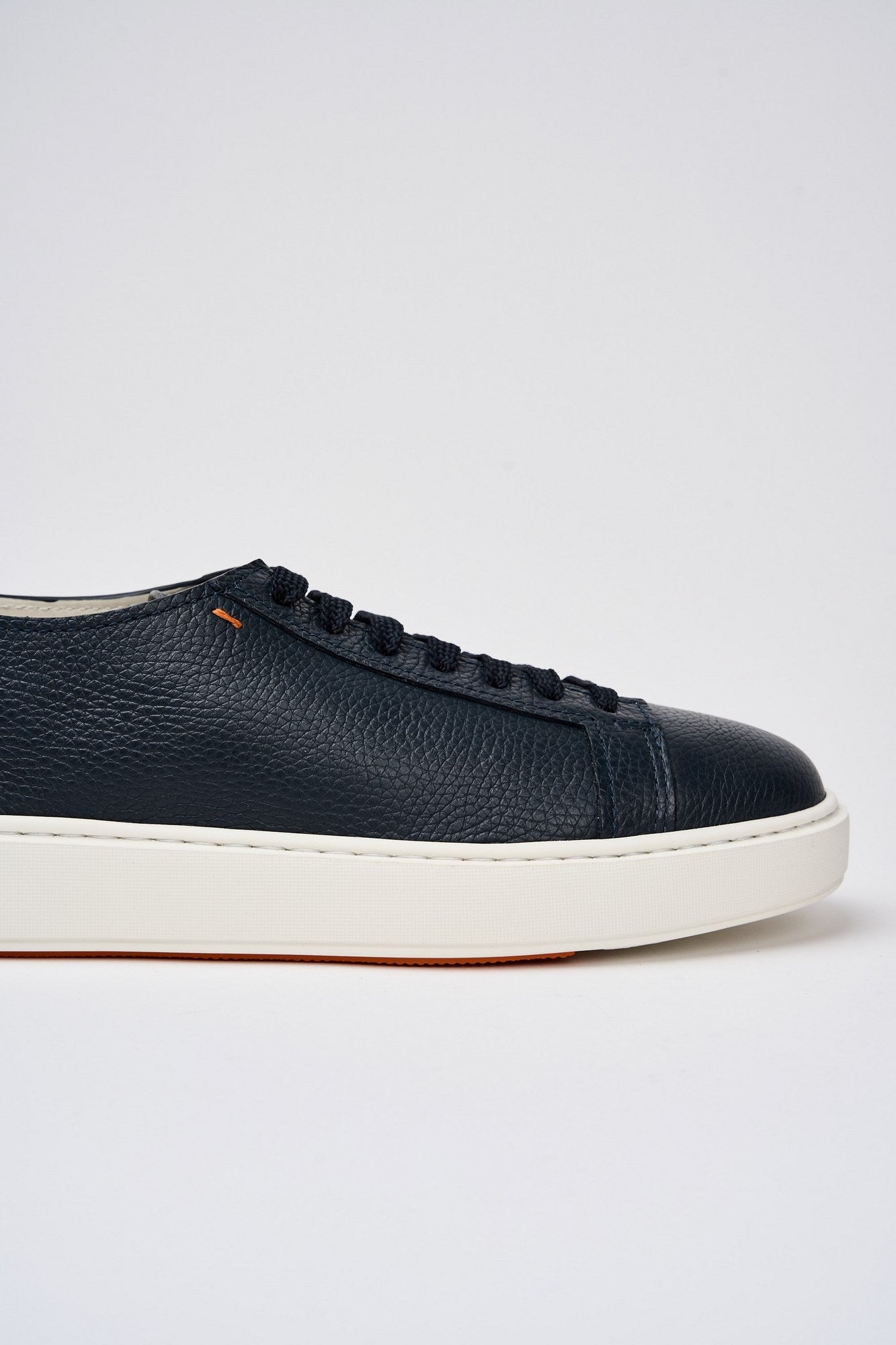 Santoni Tumbled Leather Sneakers in Blue-7