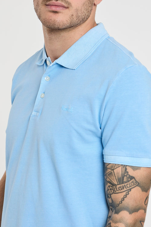 Woolrich Mackinack Piqué Stretch Cotton Polo in Light Blue-2
