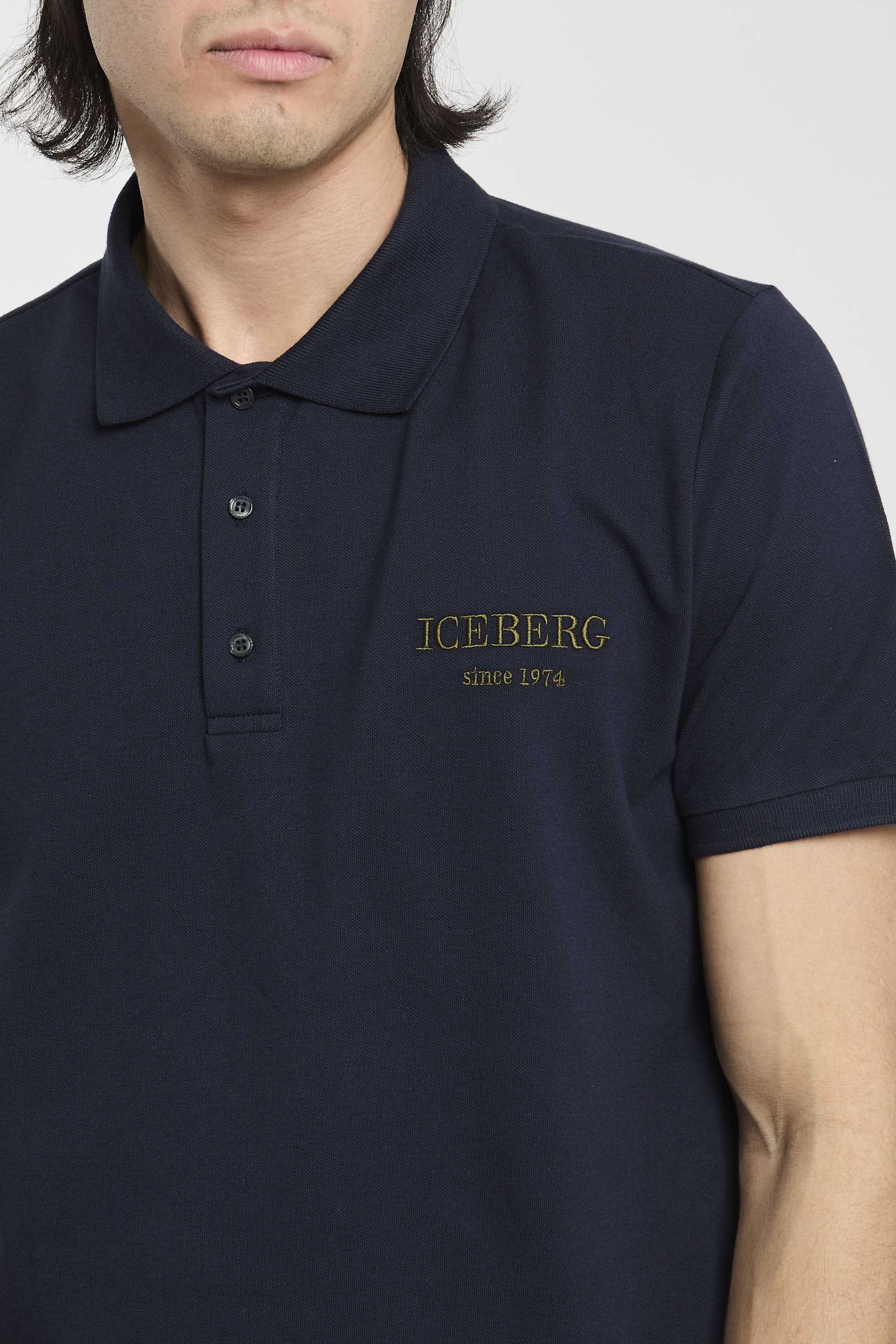 Iceberg Polo aus Jersey-Baumwolle in Blau-5