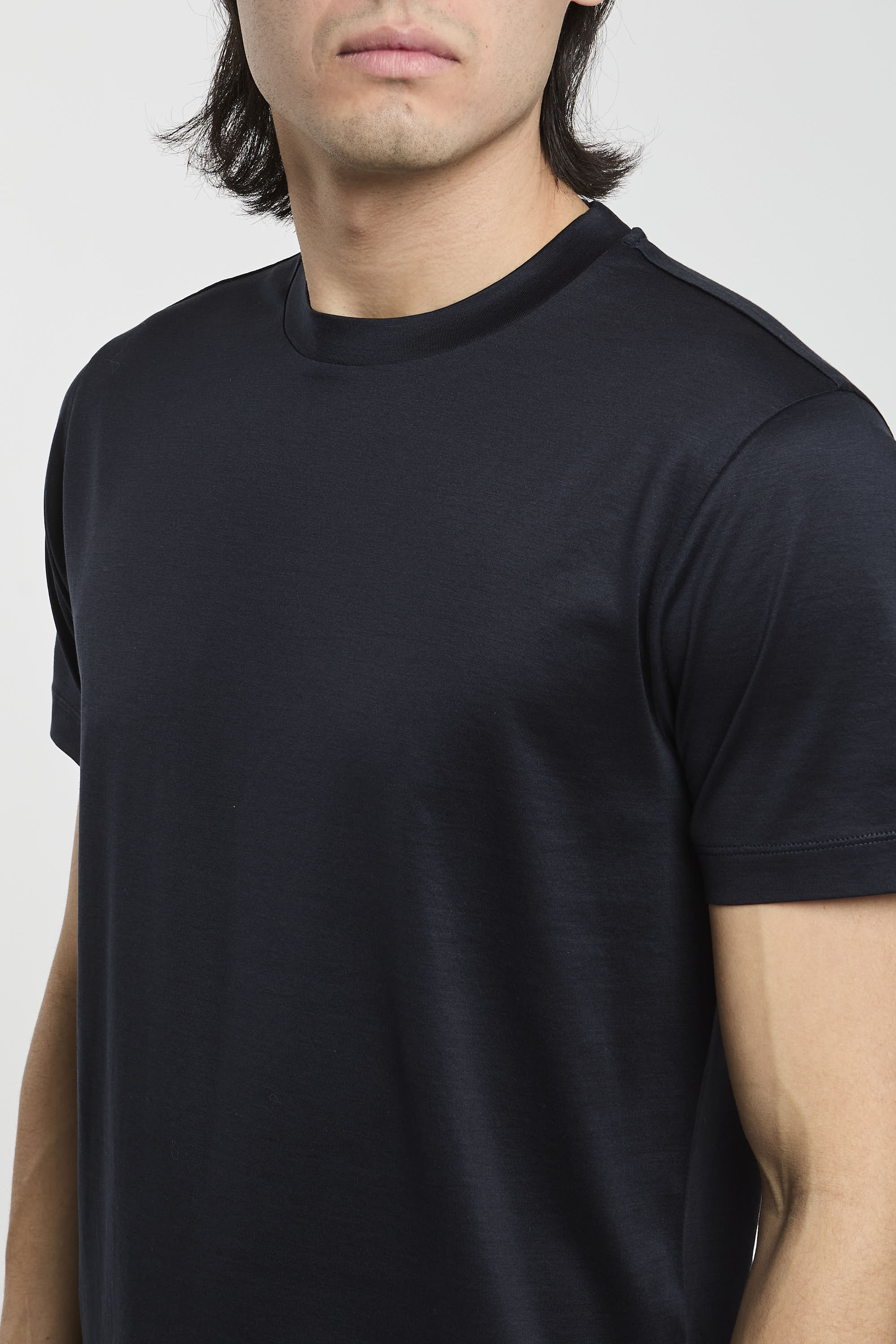Emporio Armani T-Shirt aus Lyocell/Baumwoll-Mix Blau-2