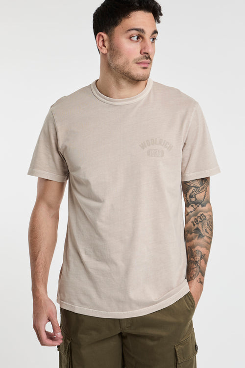 Woolrich T-Shirt in Reiner Baumwolle Beige-2
