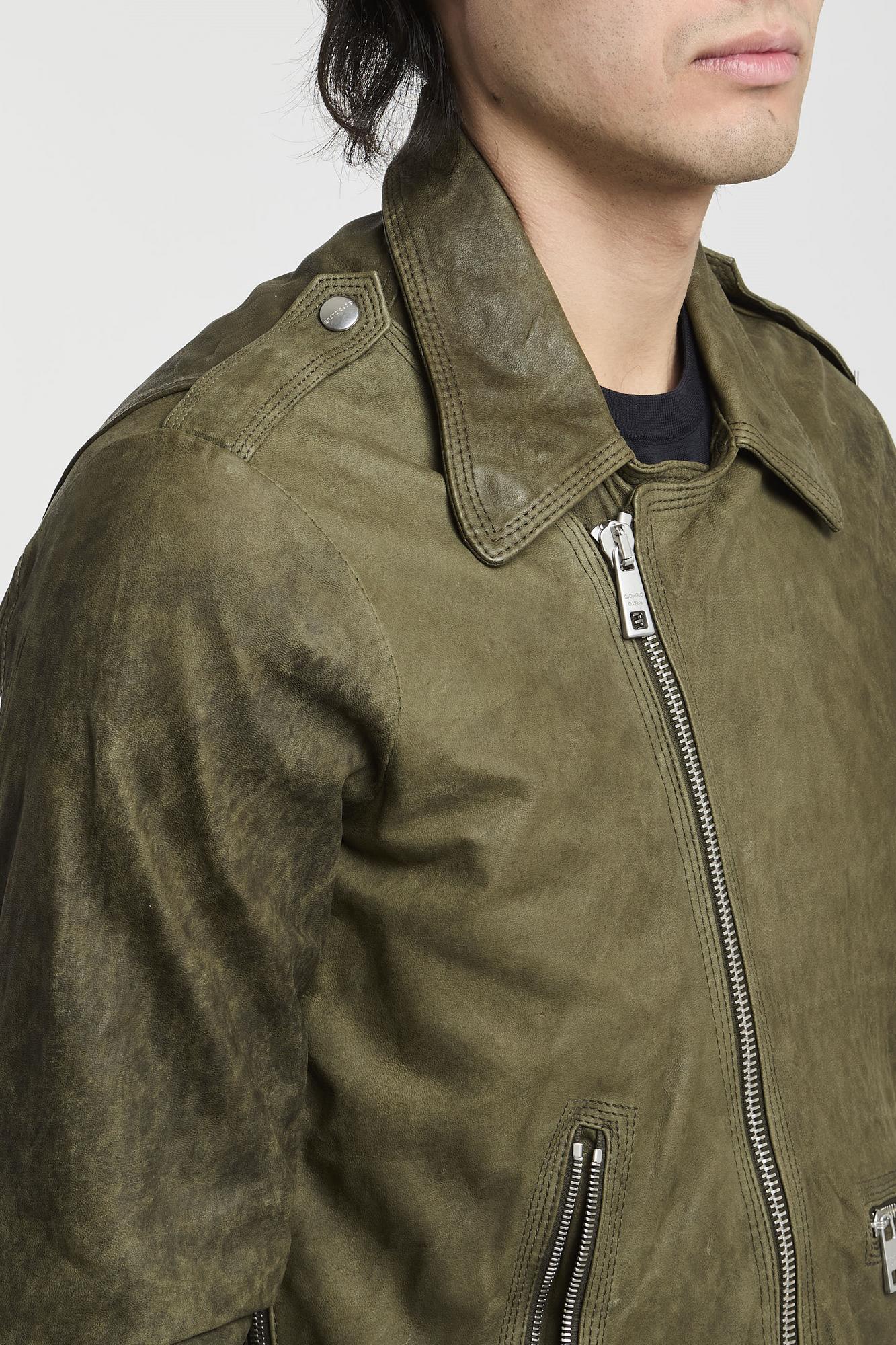Giorgio Brato Green Leather Jacket-6