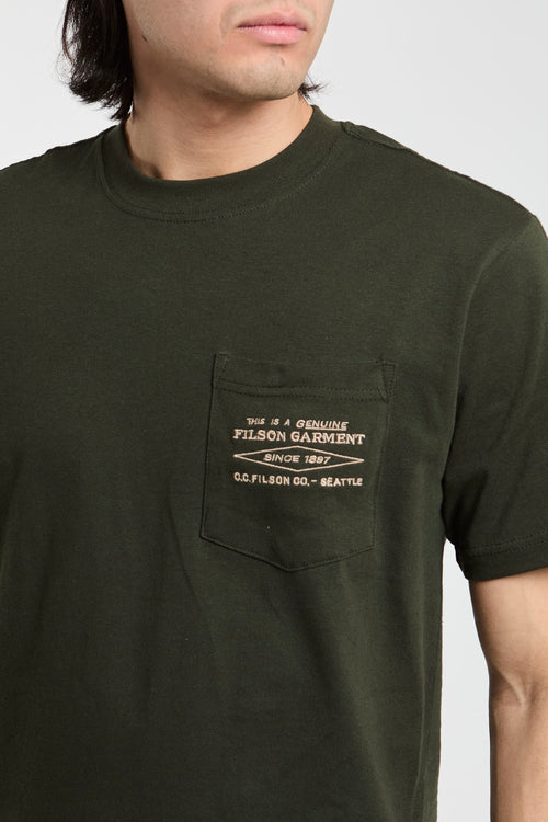 T-shirt con taschino ricamato-2