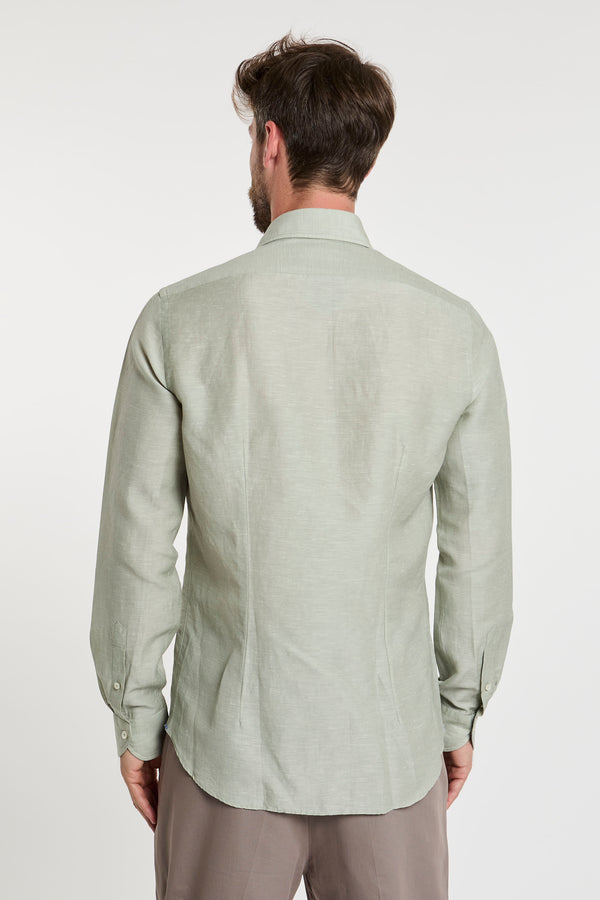 Xacus Wool and Linen Blend Green Shirt - 6