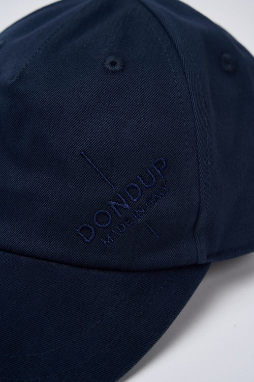 Dondup Mütze mit gesticktem Logo 100% Baumwolle Blau-2