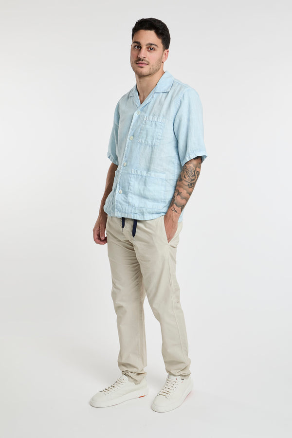 Aspesi Linen Bowling Shirt in Blue - 7