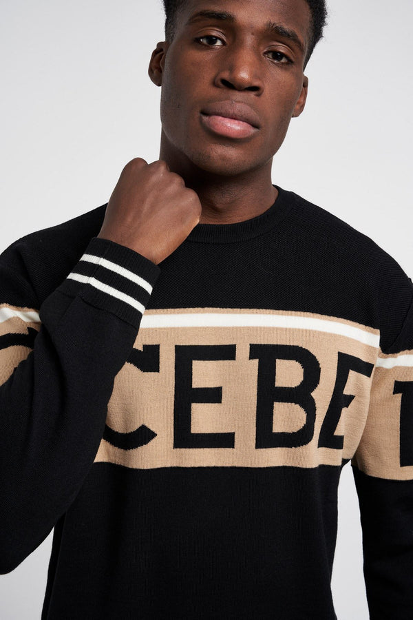 Iceberg Crew Neck Merino Wool Sweater Black - 4