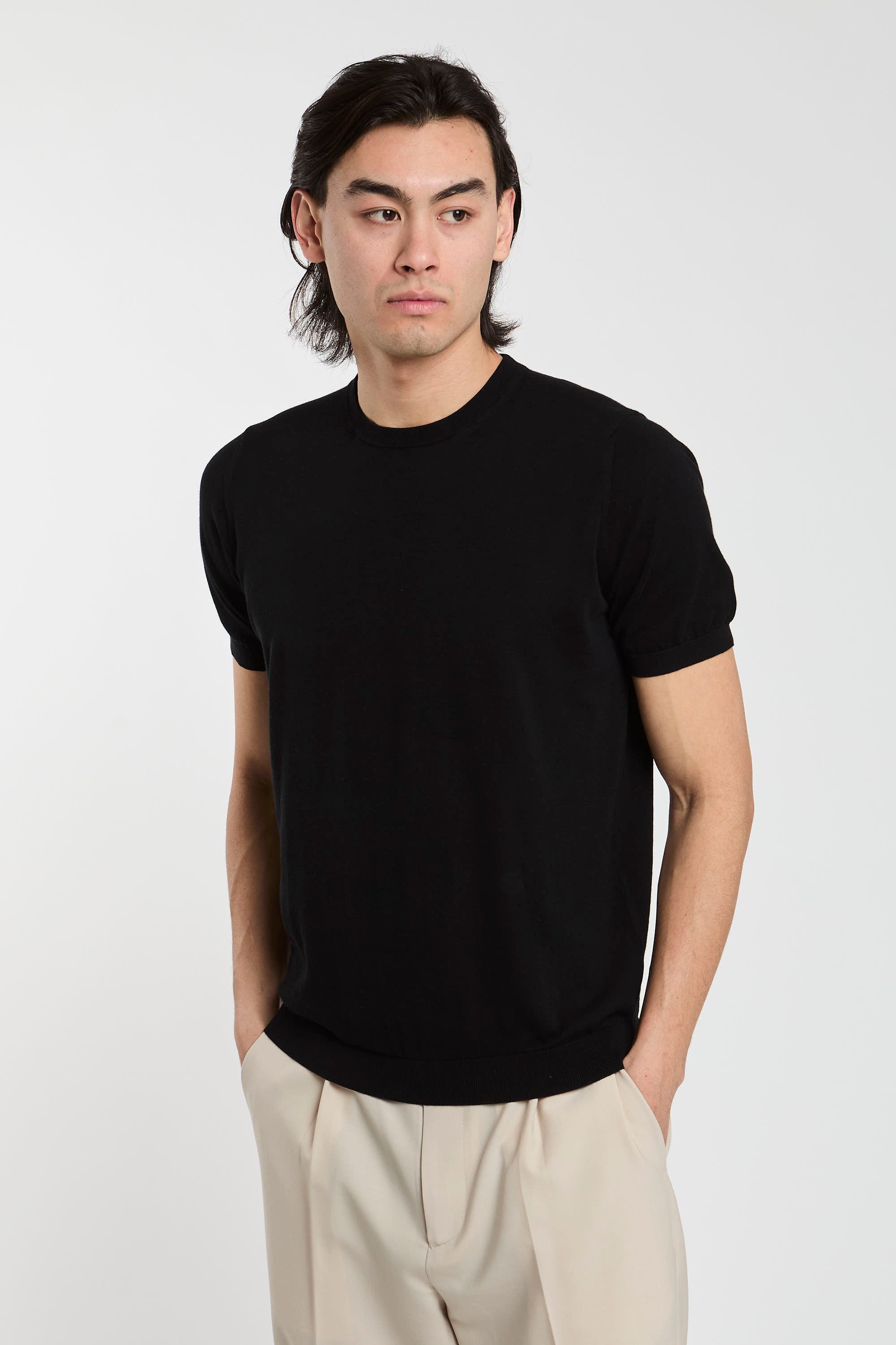Drumohr Black Cotton T-shirt-3