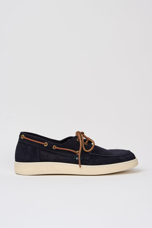 Green George Boat Moccasin Blue Suede