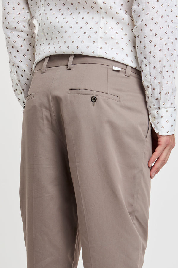 Paolo Pecora Cotton Blend Chino Trousers in Taupe - 6