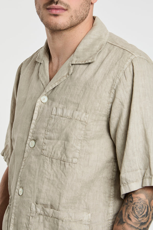 Aspesi Bowling Shirt in Linen Sand - 2