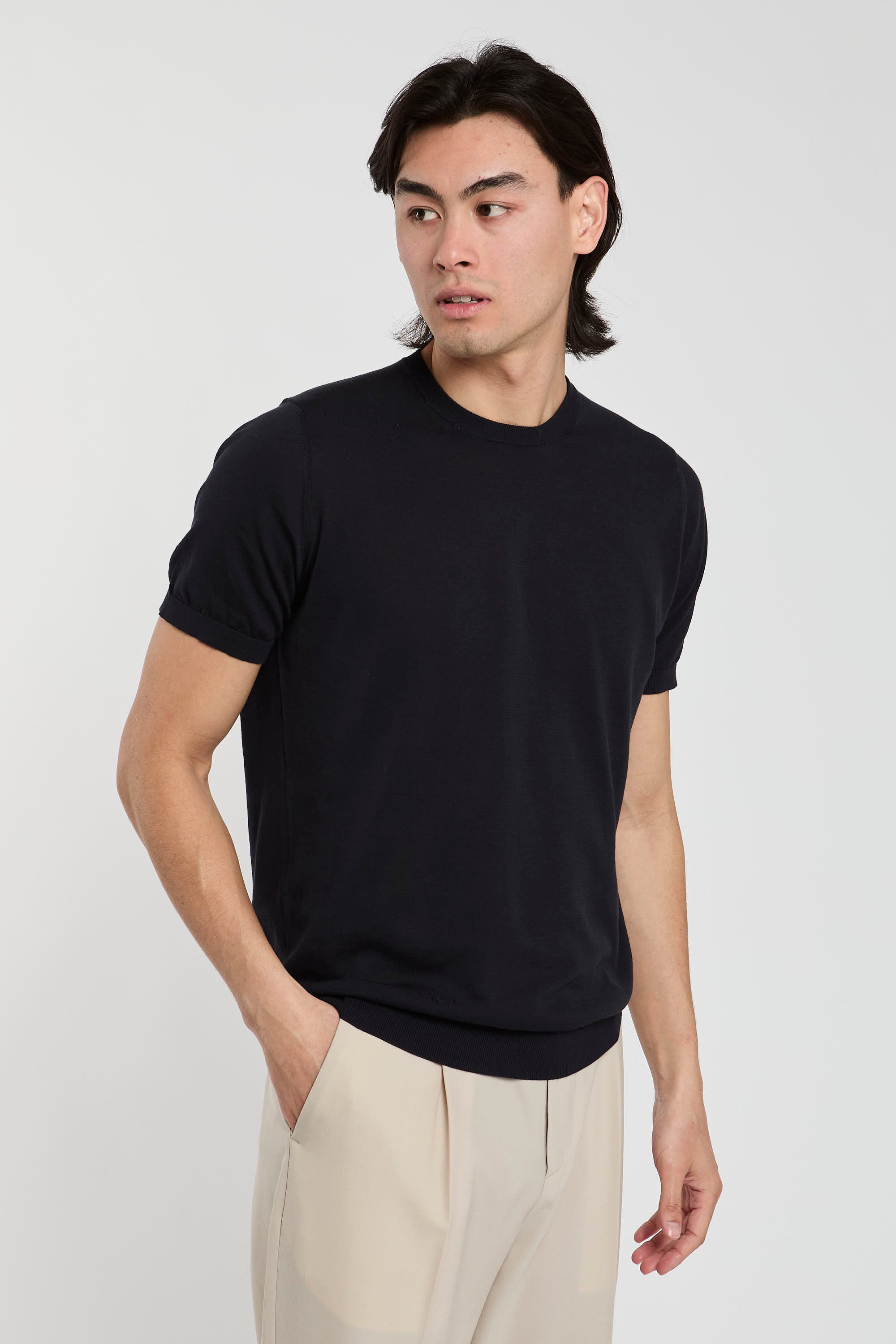 Drumohr T-Shirt aus Baumwolle in Blau-4