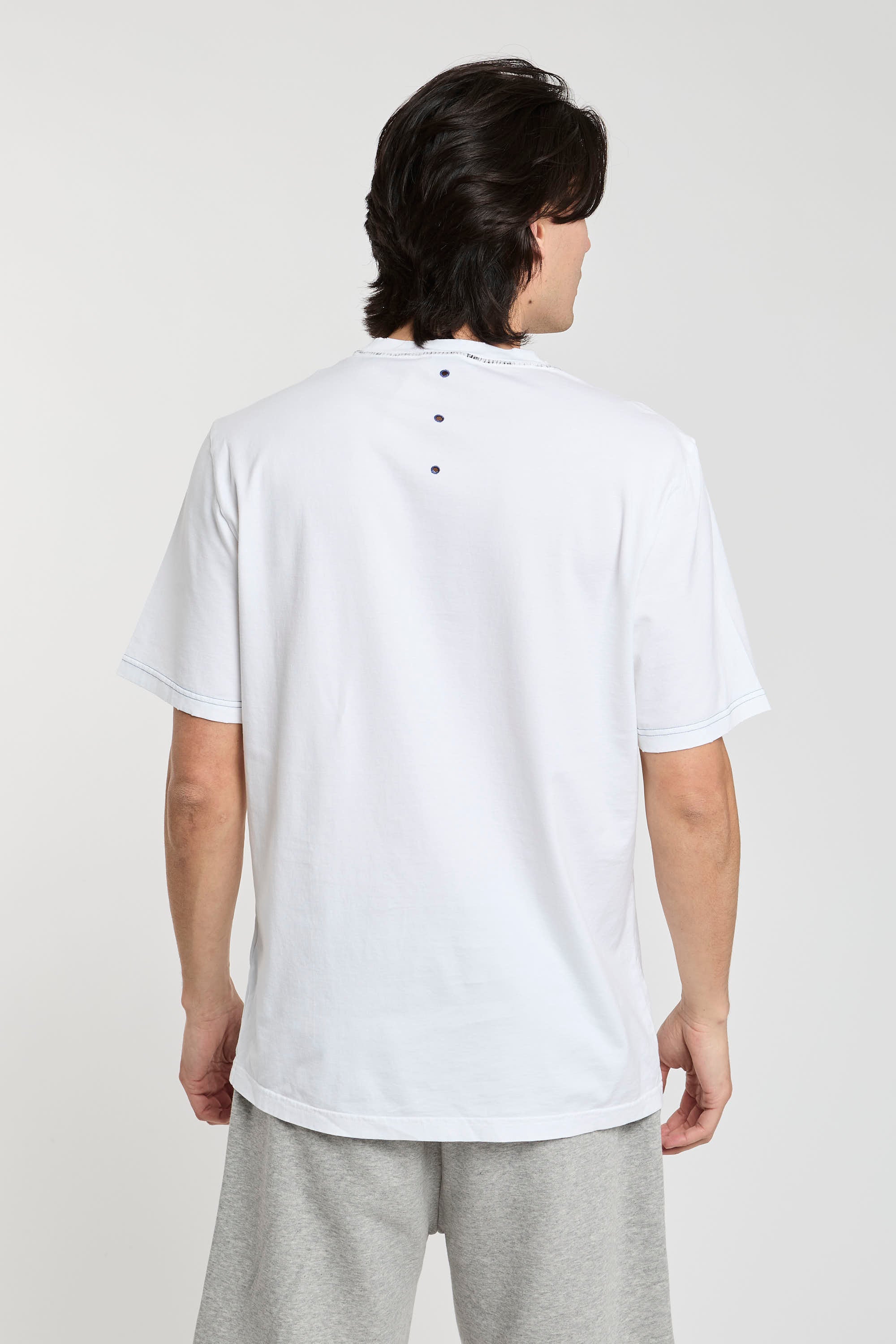 Premiata T-Shirt 'Never White' in White Cotton-4