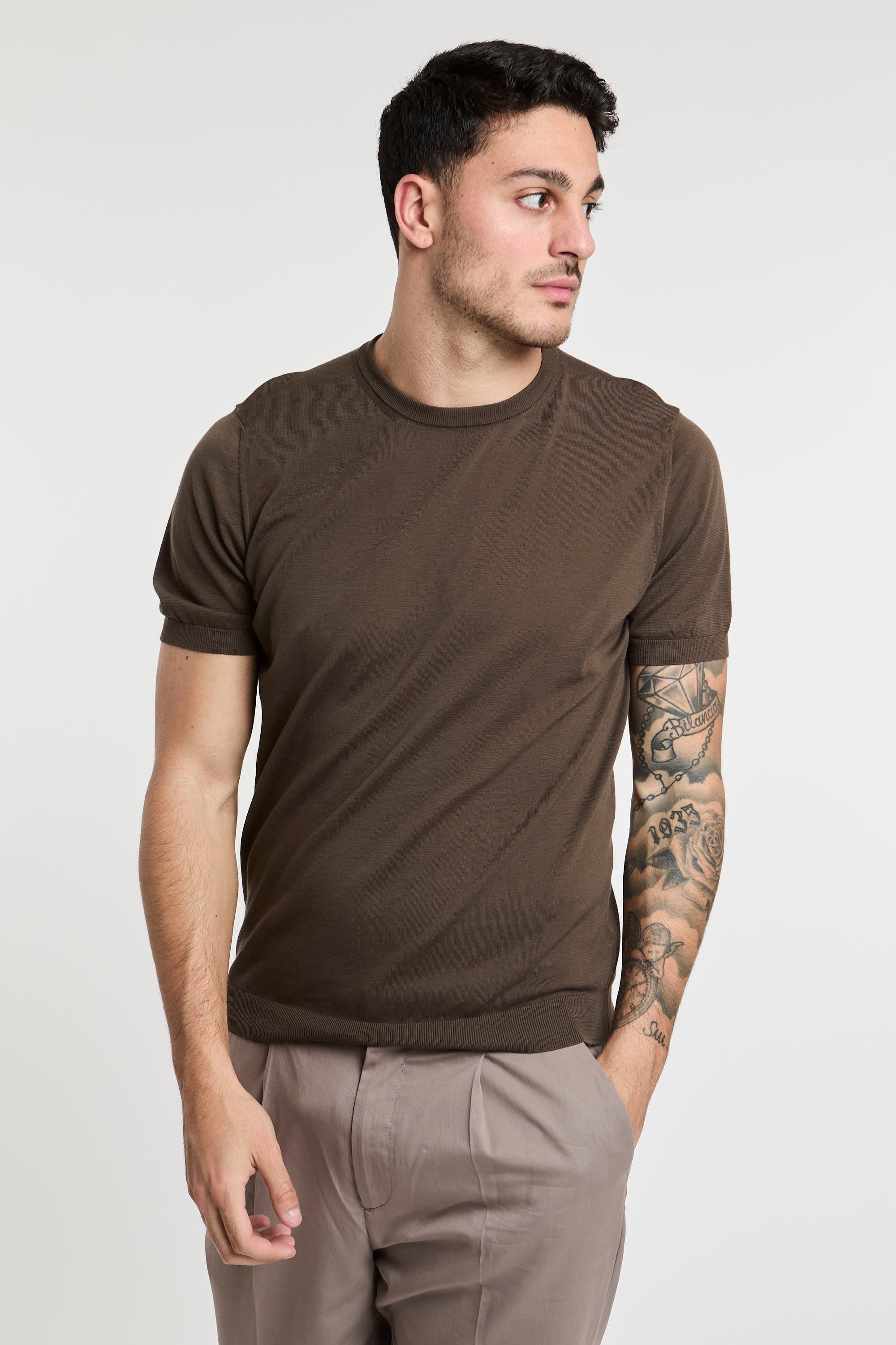 Drumohr Cotton T-shirt Brown-4