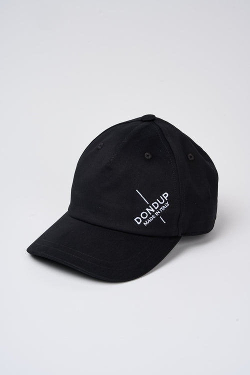 Dondup Mütze mit gesticktem Logo Schwarz Baumwolle