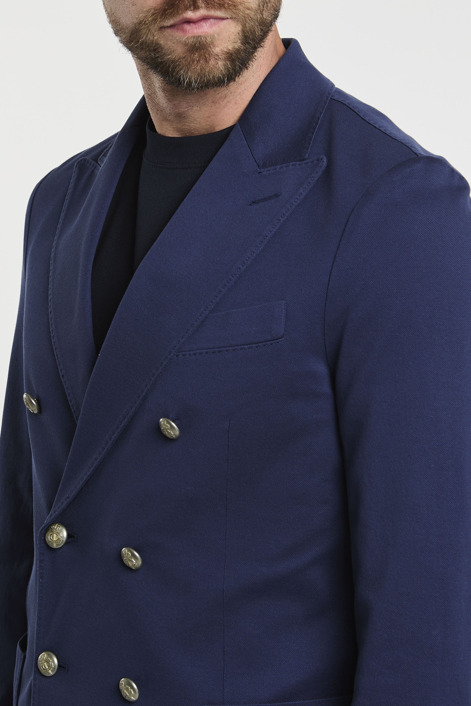 Circolo 1901 Double-breasted Cotton Jacket in Blue-3