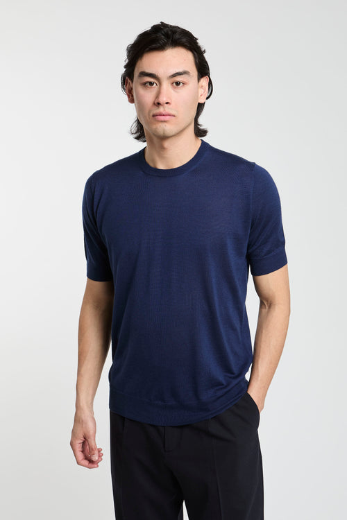 Filippo De Laurentiis T-Shirt Kaschmir/Seide Blau