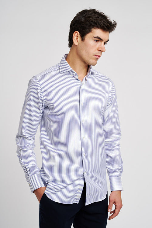 Alessandro Gherardi Striped Cotton Shirt Blue/White