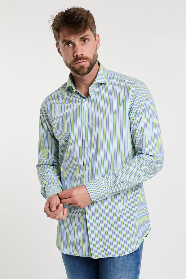 Xacus Blue Striped Cotton Shirt - 4