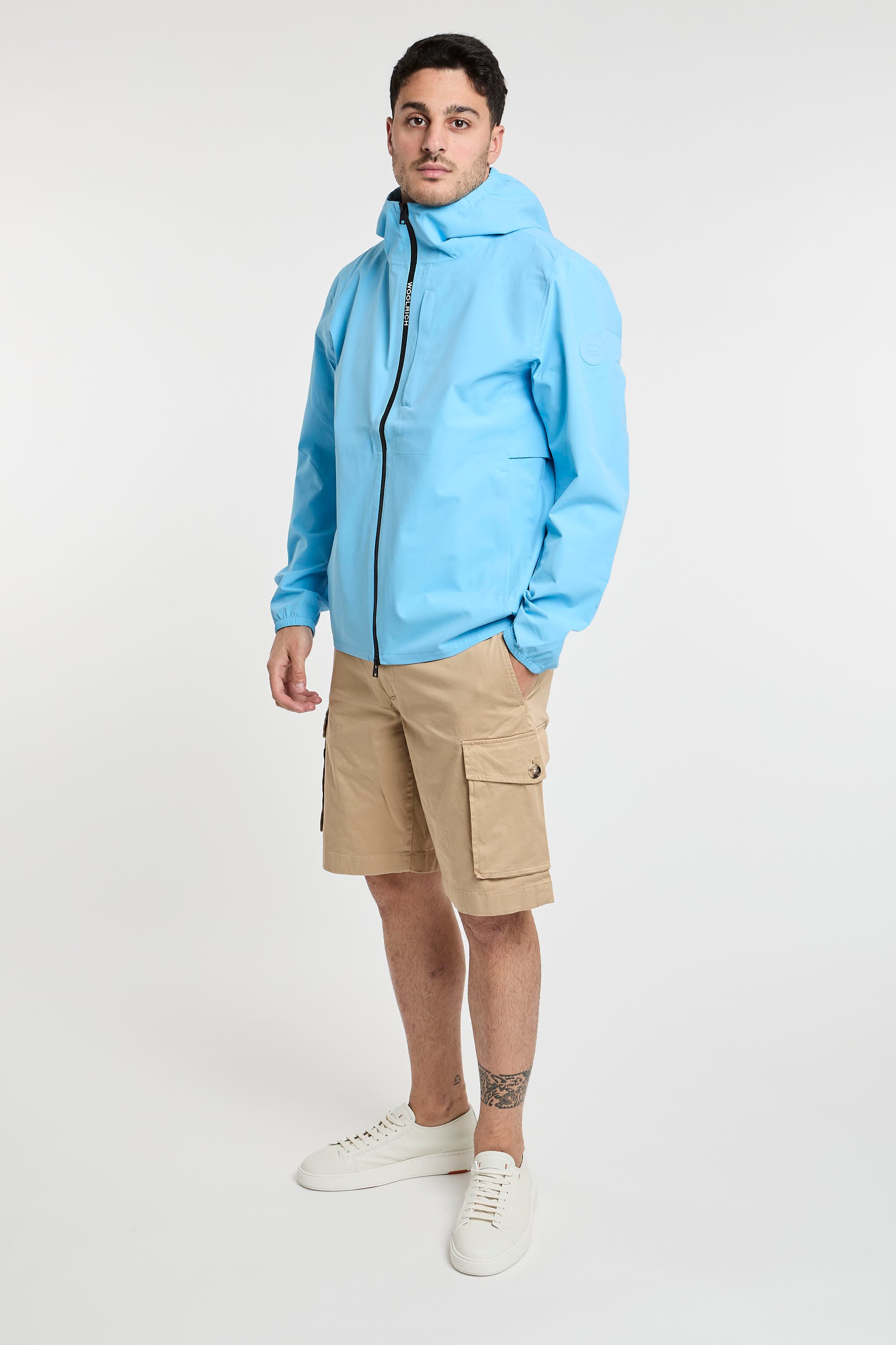 Woolrich Waterproof Polyester Pacific Jacket with Hood in Blue-7