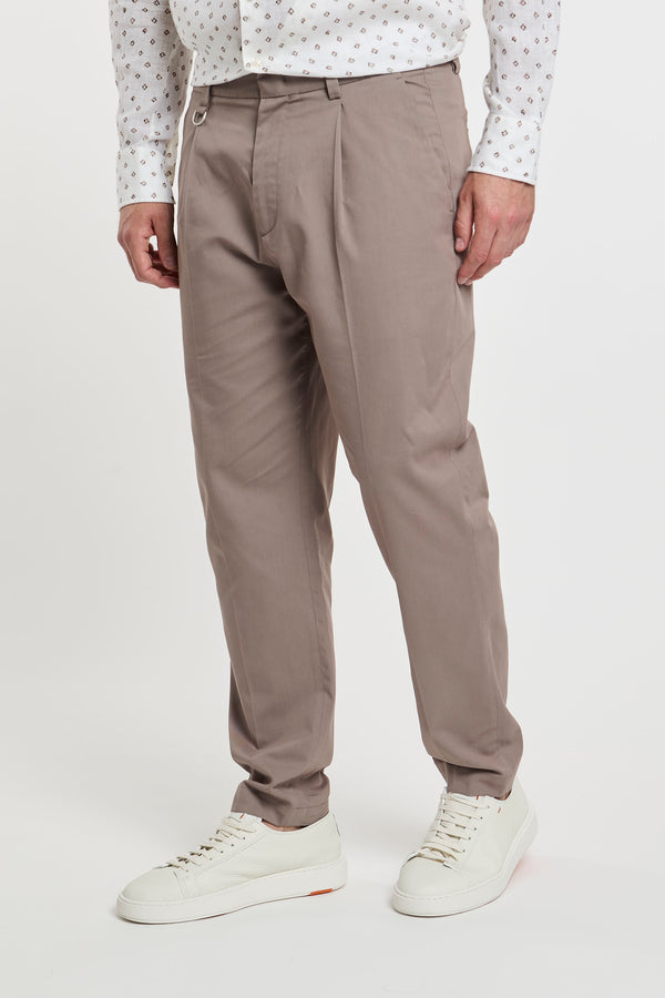 Paolo Pecora Cotton Blend Chino Trousers in Taupe - 2