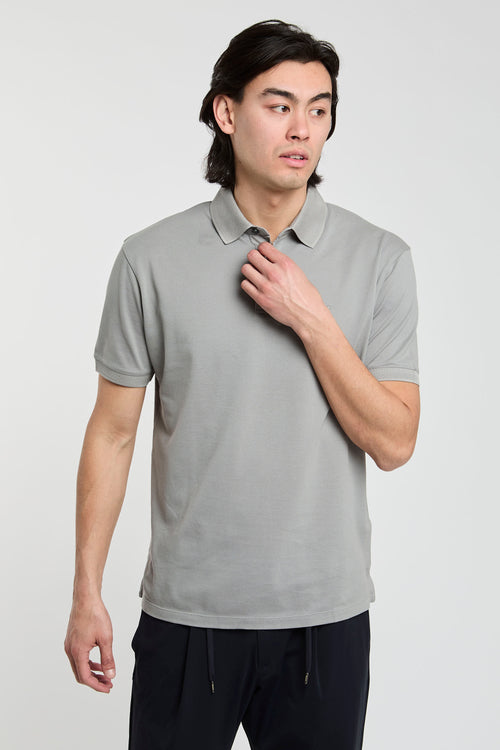 Emporio Armani Mercercized Grey Polo Shirt