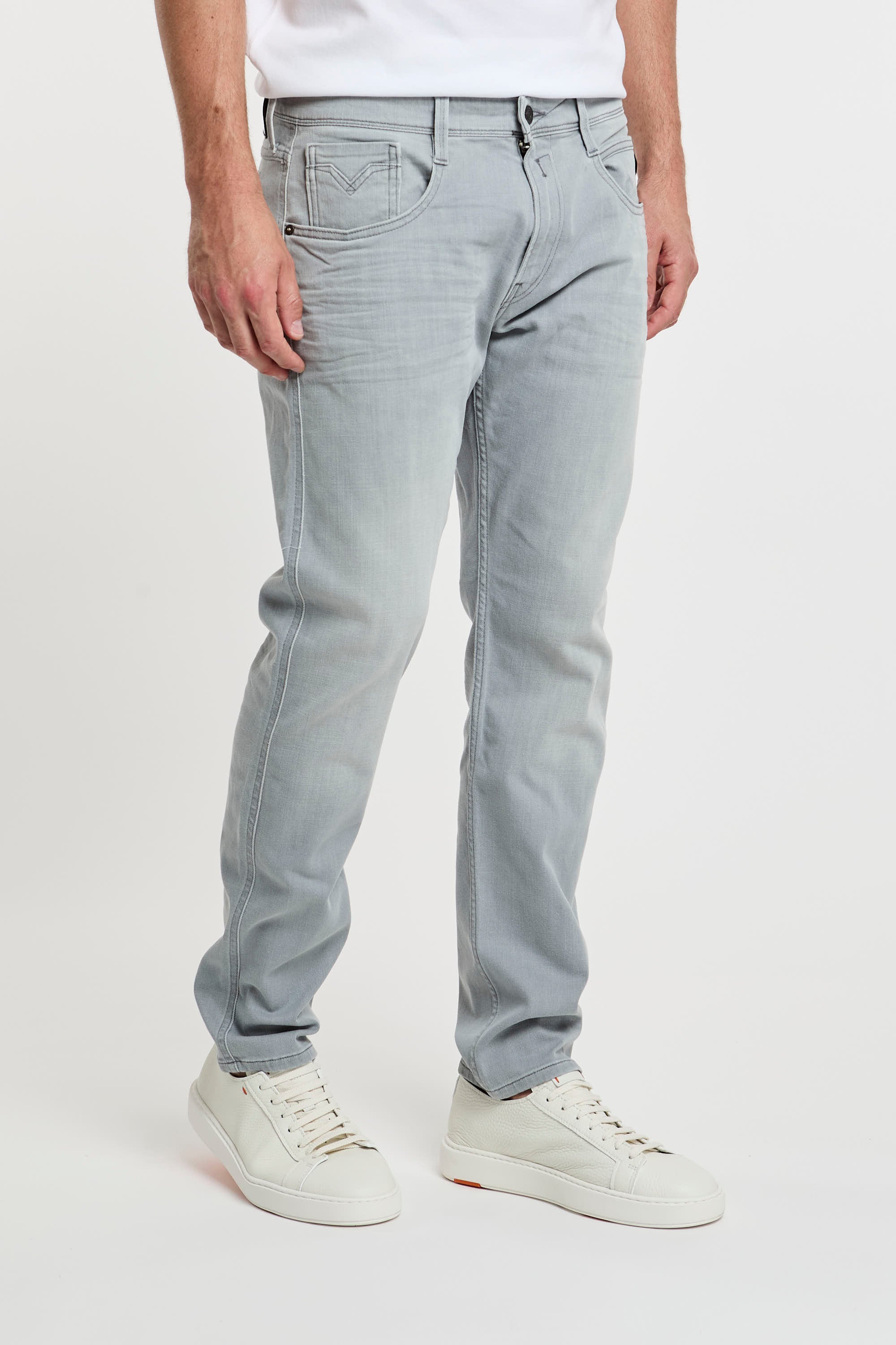 Replay Slim Fit Jeans Anbass Cotton/Elastane Light Grey-3