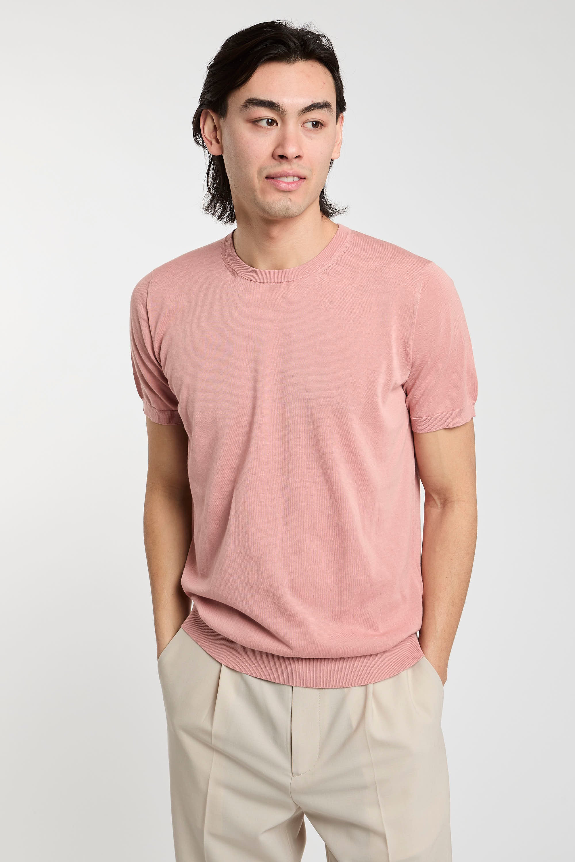 Drumohr Cotton T-Shirt in Pink-6