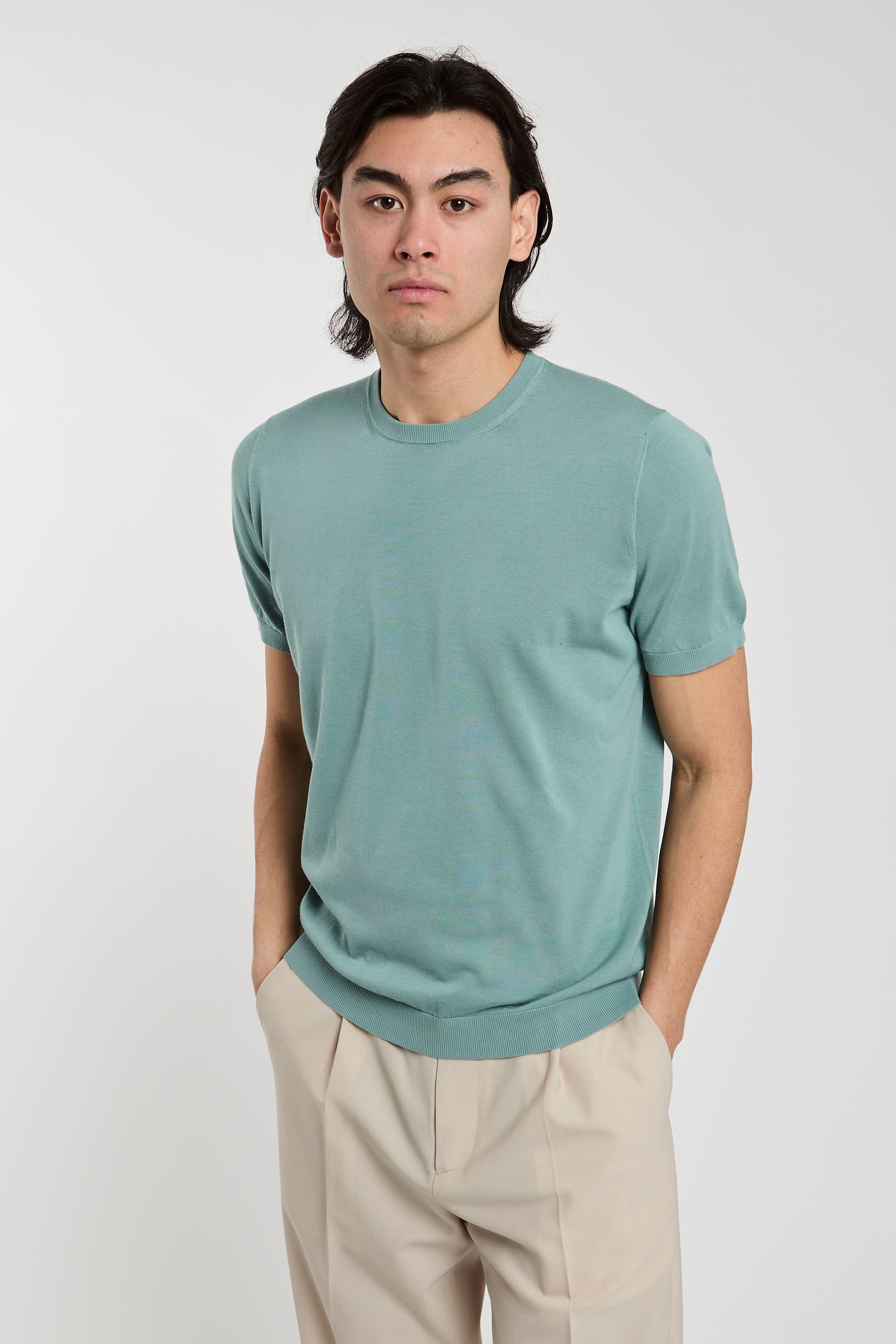 Drumohr Cotton Green T-Shirt-5