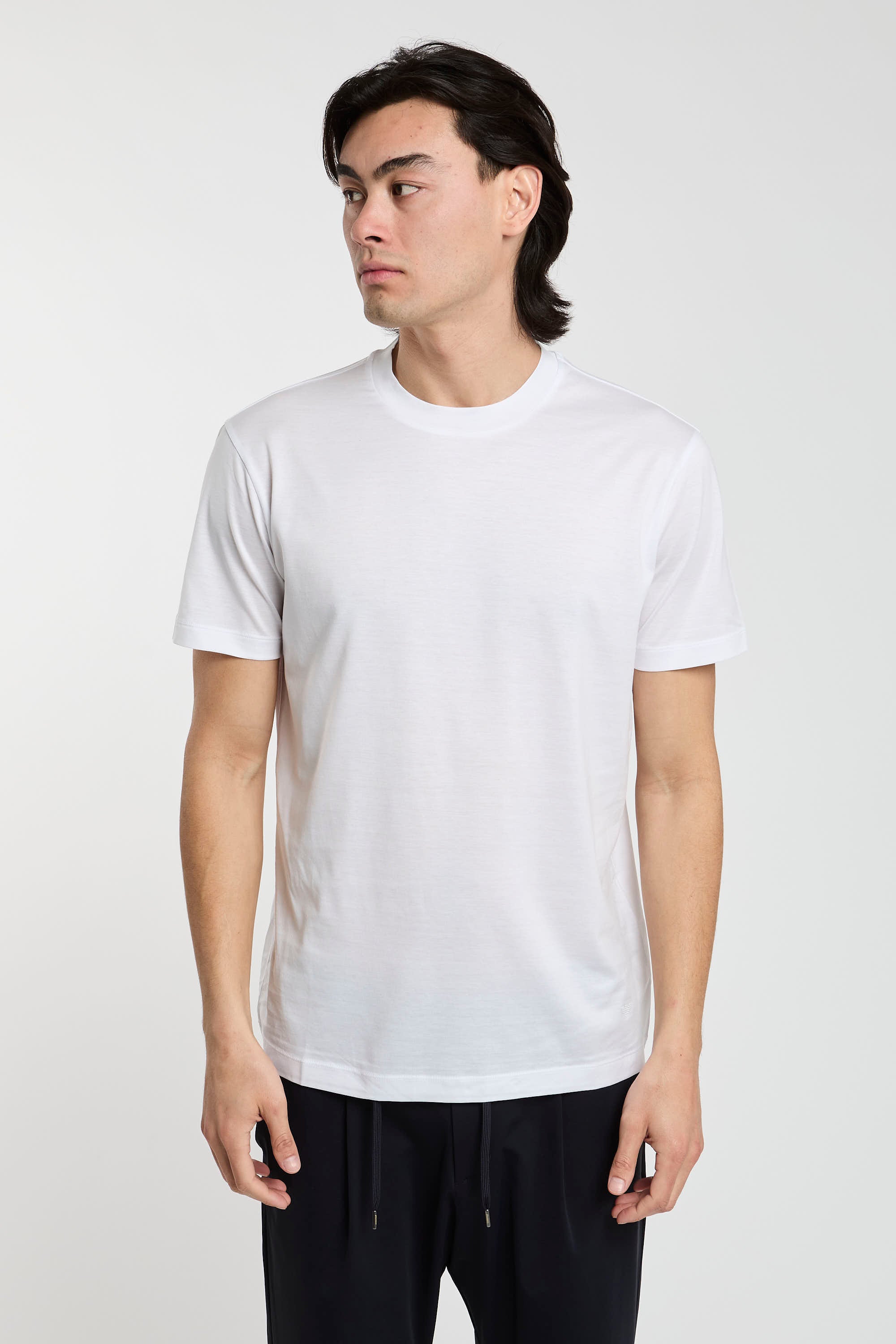 Emporio Armani T-Shirt Lyocell/Baumwollmischung Weiß-3