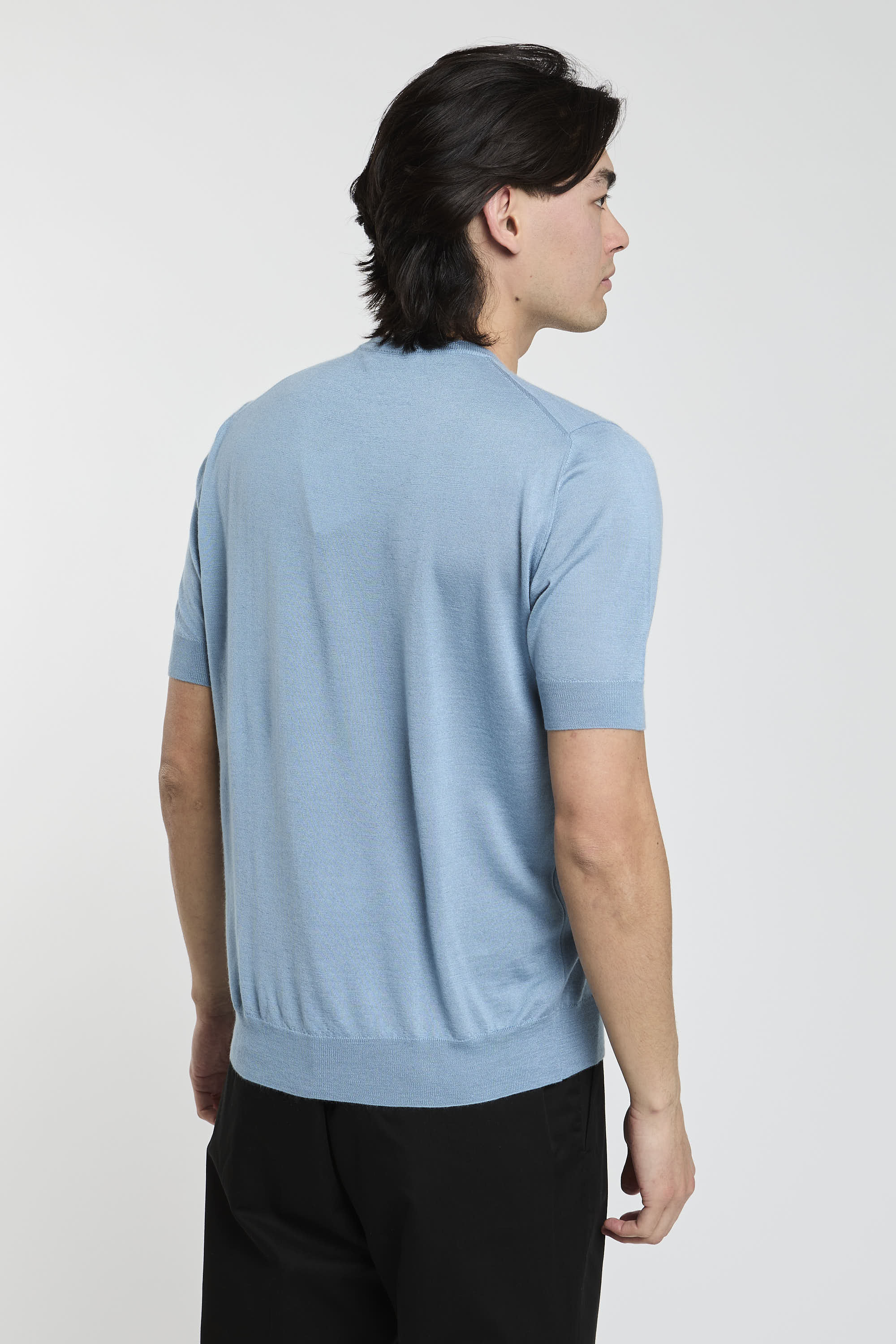 Filippo De Laurentiis Cashmere/Silk Blue T-shirt-3