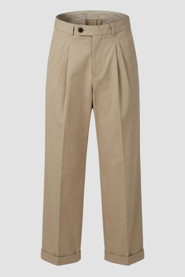 Cropped pleated trousers - 1