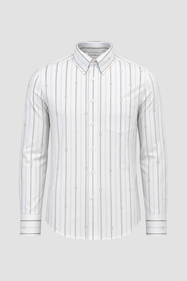 Camicia a righe con monogramma - 1