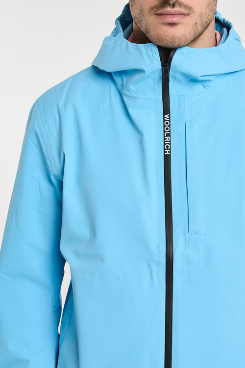 Woolrich Waterproof Polyester Pacific Jacket with Hood in Blue