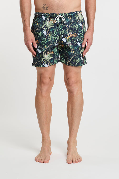 Settenove Boxer Badehose Jungle in Blauem Polyester