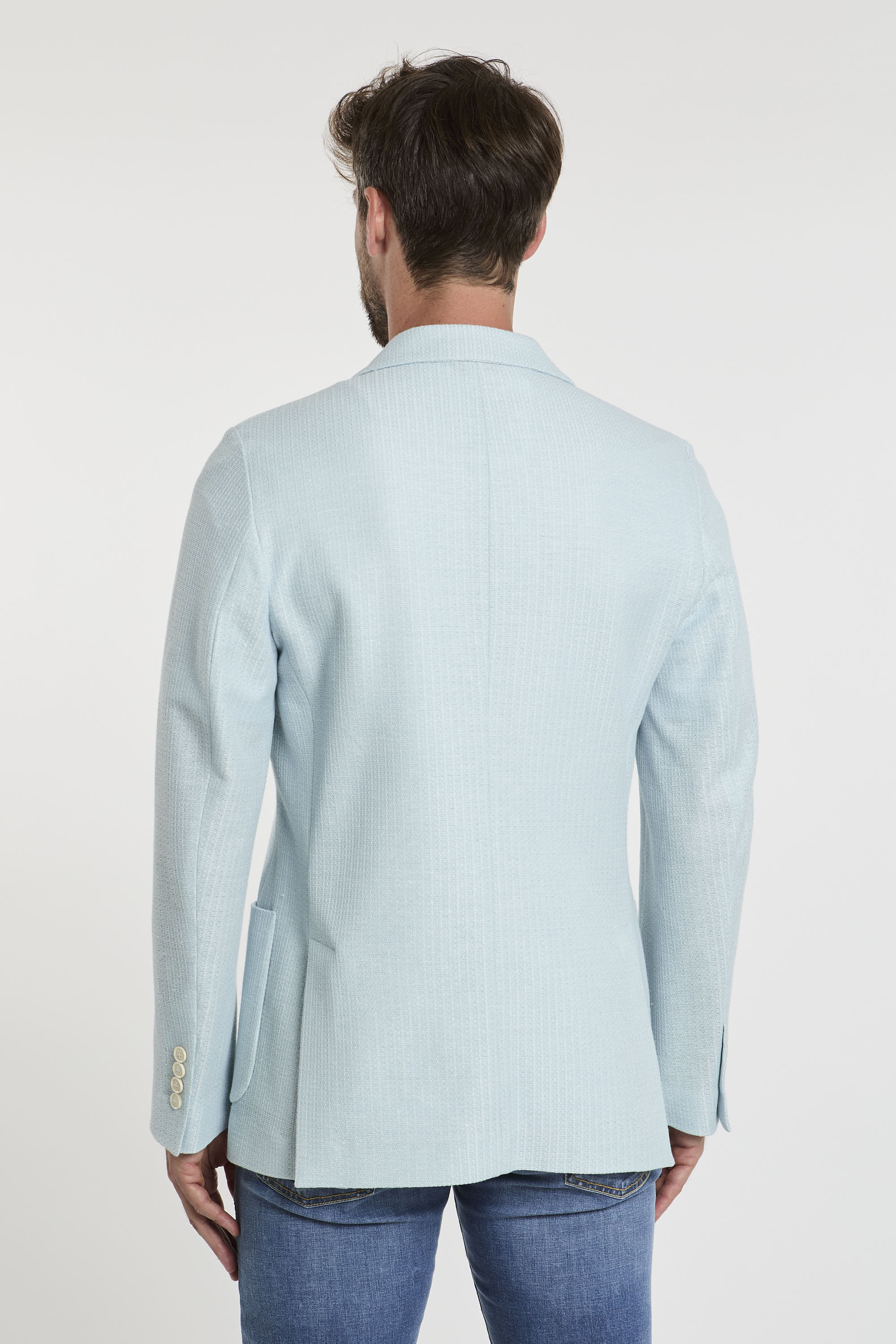 Circolo 1901 Cotton and Linen Blend Jacket Blue-7