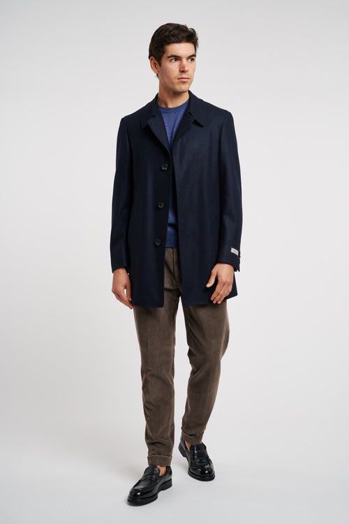 Canali Single-breasted Wool Blue Coat-2